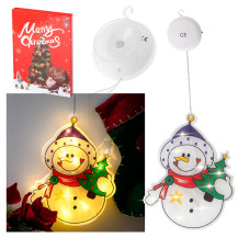 Lampka LED bałwan wisząca ozdoba świąteczna na przyssawkę