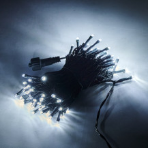 Lampki LED choinkowe 10m 100LED zimny biały 8 trybów