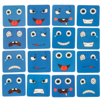 Gra edukacyjna nauka emocji - klocki drewniane z kartami