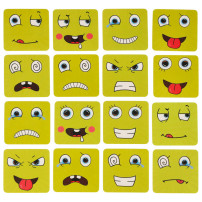 Gra edukacyjna nauka emocji - klocki drewniane z kartami