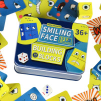 Gra edukacyjna nauka emocji - klocki drewniane z kartami