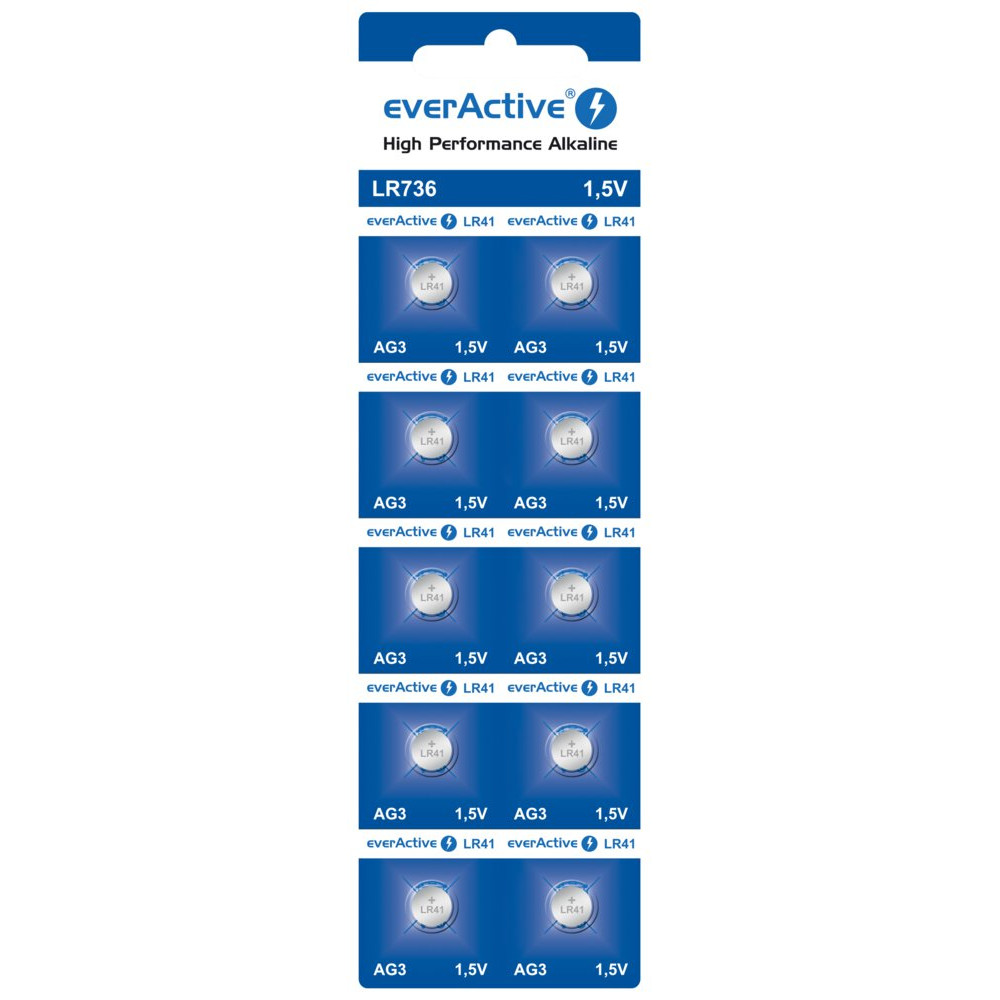 Baterie alkaliczne everactive LR41 AG3 LR736 - blister 10 szt.