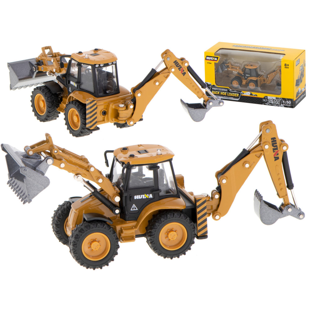 Koparka ładowarka metalowa h-toys 1704 skala 1:50 z ruchomymi łyżkami