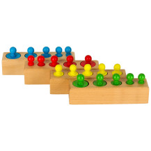 Odważniki cylindry drewniane montessori - kolorowa układanka