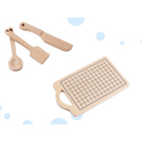 Drewniana kuchnia dla dzieci MDF modern classic z akcesoriami 82 cm szara