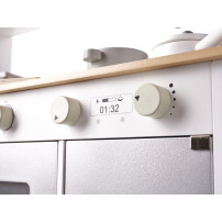 Drewniana kuchnia dla dzieci MDF modern classic z akcesoriami 82 cm szara