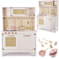 Drewniana kuchnia dla dzieci retro BOHO 100cm z akcesoriami