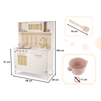 Drewniana kuchnia dla dzieci retro BOHO 100cm z akcesoriami