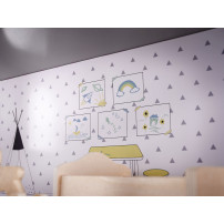 Drewniany domek dla lalek z mebelkami 70 cm, szary MDF