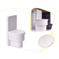 Drewniany domek dla lalek z mebelkami 70 cm, szary MDF