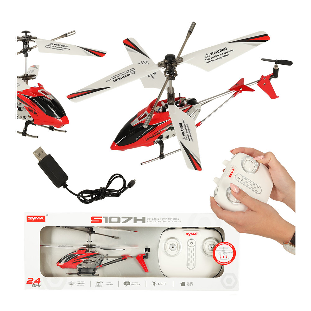 Helikopter RC syma S107H 2.4ghz czerwony - zdalnie sterowany