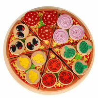 Drewniany zestaw do pizzy na rzep z akcesoriami 20cm