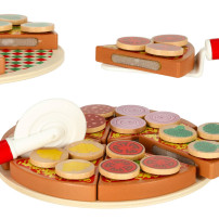 Drewniany zestaw do pizzy na rzep z akcesoriami 20cm