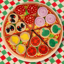 Drewniany zestaw do pizzy na rzep z akcesoriami 20cm