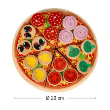 Drewniany zestaw do pizzy na rzep z akcesoriami 20cm