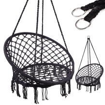 Huśtawka bocianie gniazdo LUARO czarna 80cm 150kg