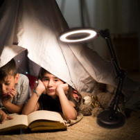 Lampka biurkowa LED z lupą x3 i regulowanym wysięgnikiem - KX2987