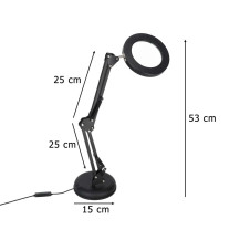 Lampka biurkowa LED z lupą x3 i regulowanym wysięgnikiem - KX2987