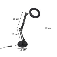 Lampka biurkowa LED z lupą x3 i regulowanym wysięgnikiem - KX2987