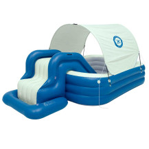 Dmuchany basen ogrodowy dla dzieci ze zjeżdżalnią i daszkiem 260cm