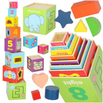 Wieża edukacyjna drewniana XXL 71 cm - sorter kształty i liczenie