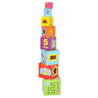 Wieża edukacyjna drewniana XXL 71 cm - sorter kształty i liczenie