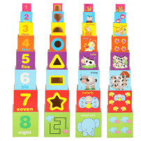 Wieża edukacyjna drewniana XXL 71 cm - sorter kształty i liczenie
