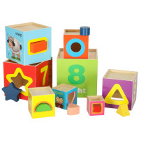Wieża edukacyjna drewniana XXL 71 cm - sorter kształty i liczenie
