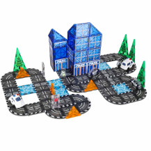 Klocki magnetyczne 3D policja radiowozy ikonka 91 el.