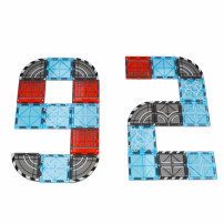 Klocki magnetyczne 3D miasto i samochody 91 el. ikonka