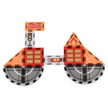 Klocki magnetyczne 3D straż pożarna IKONKA 92 elementy