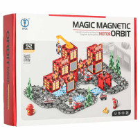 Klocki magnetyczne 3D straż pożarna IKONKA 92 elementy