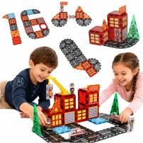 Klocki magnetyczne 3D straż pożarna ikonka 48 elementów