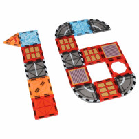 Klocki magnetyczne 3D straż pożarna ikonka 48 elementów