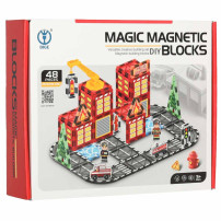 Klocki magnetyczne 3D straż pożarna ikonka 48 elementów