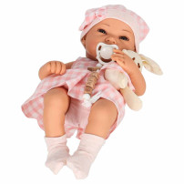 Lalka bobas niemowlak z nosidełkiem IKONKA 38 cm różowa