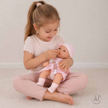 Lalka bobas niemowlak z nosidełkiem IKONKA 38 cm różowa