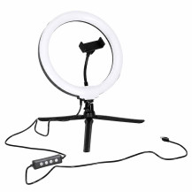 Lampa pierścieniowa LED RGB IKONKA na statywie do selfie
