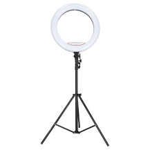 Lampa pierścieniowa LED RGB IKONKA na statywie do selfie