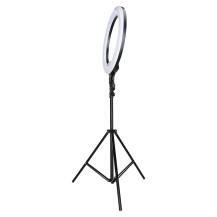 Lampa pierścieniowa LED RGB IKONKA na statywie do selfie