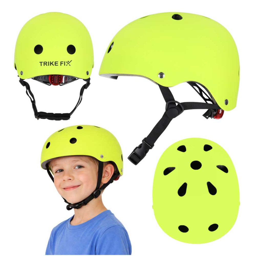 Kask rowerowy trike fix dziecięcy LED regulowany 48-54 cm zielony