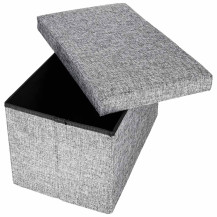 Pufa ze schowkiem składana 50x31x31 cm szara - ikonka