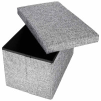 Pufa ze schowkiem składana 50x31x31 cm szara - ikonka