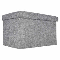 Pufa ze schowkiem składana 50x31x31 cm szara - ikonka