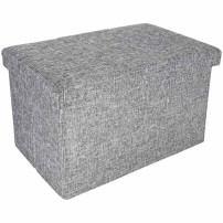 Pufa ze schowkiem składana 50x31x31 cm szara - ikonka