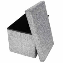 Pufa ze schowkiem składana 50x31x31 cm szara - ikonka