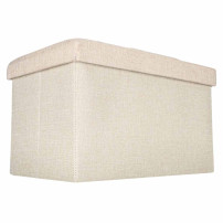 Pufa ze schowkiem IKONKA 50x31x31 cm beżowa, składana