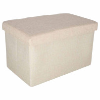 Pufa ze schowkiem IKONKA 50x31x31 cm beżowa, składana