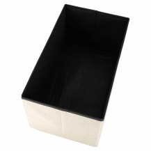 Pufa ze schowkiem IKONKA 50x31x31 cm beżowa, składana