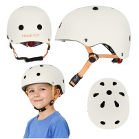 Kask rowerowy trike fix dziecięcy LED regulowany 48-54cm beżowy